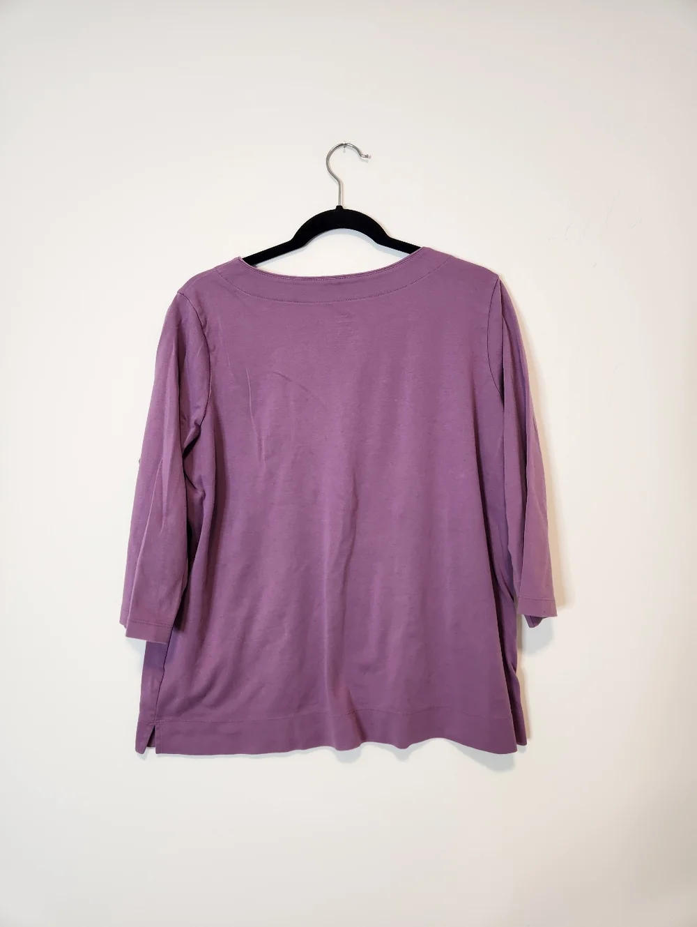 L.L. Bean Women's Pima Cotton Tunic Three Quarter Sleeve Splitneck Size 1X Plus - Picture 3 of 7
